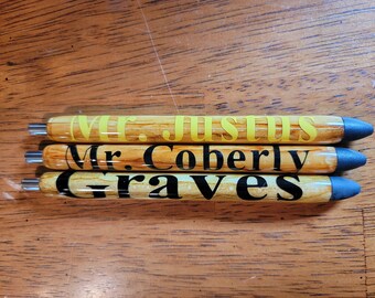 Dad gifts, woodgrain pens, personalized gifts