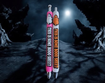Halloween Glitter Pen – Refillable InkJoy Gel – Spooky Ghost or Pumpkin