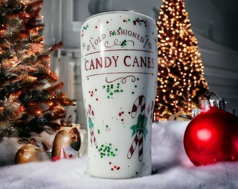 30oz glittered holiday tumbler-candy can glitter tumbler