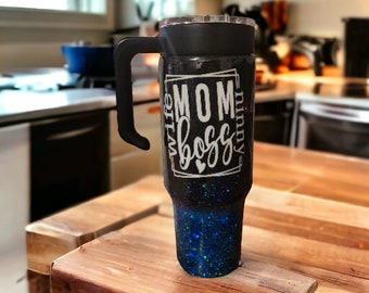 Custom glitter tumbler, 40oz tumbler, gifting tumblers