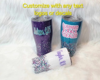 Personalized Glitter Tumbler – Custom Name Stainless Steel Cup- Gifts for any occasion
