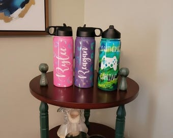 Personalized Water Bottle, Custom Name Insulated Stainless Steel Sports Bottle