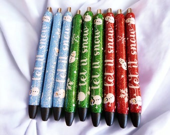Christmas snowman glitter pens