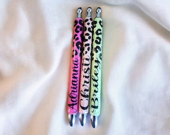 Personalized Glitter Gel Pens: Teacher Appreciation Gift, Stainless Steel, Refillable, stylus pen