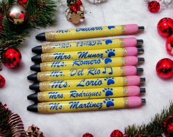 Personalized Teacher Glitter Pen- Papermate Ink Joy, Custom Decal teacher gift