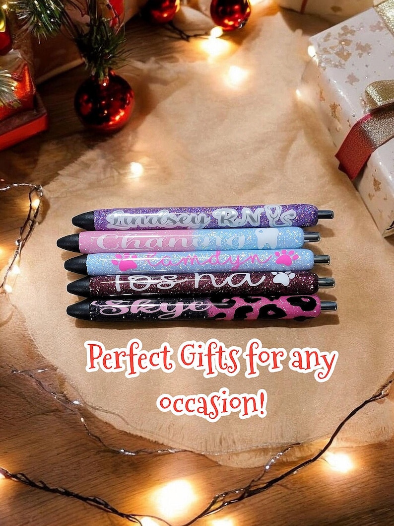 custom glitter pens, personalized glitter pens