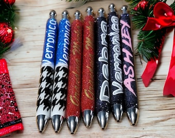 Luxury Custom Glitter Pen – Refillable  glitter pen with Name, Premium Gift for Him or Her, Executive Desk Pen, Groomsmen or Boss Gift