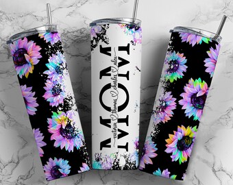 Personalized mom tumbler, engraved tumbler, watercolor cups