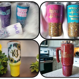 Personalized Glitter Tumbler – Custom Name Stainless Steel Cup