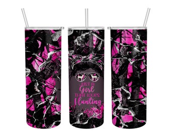 Pink camo hunting tumbler