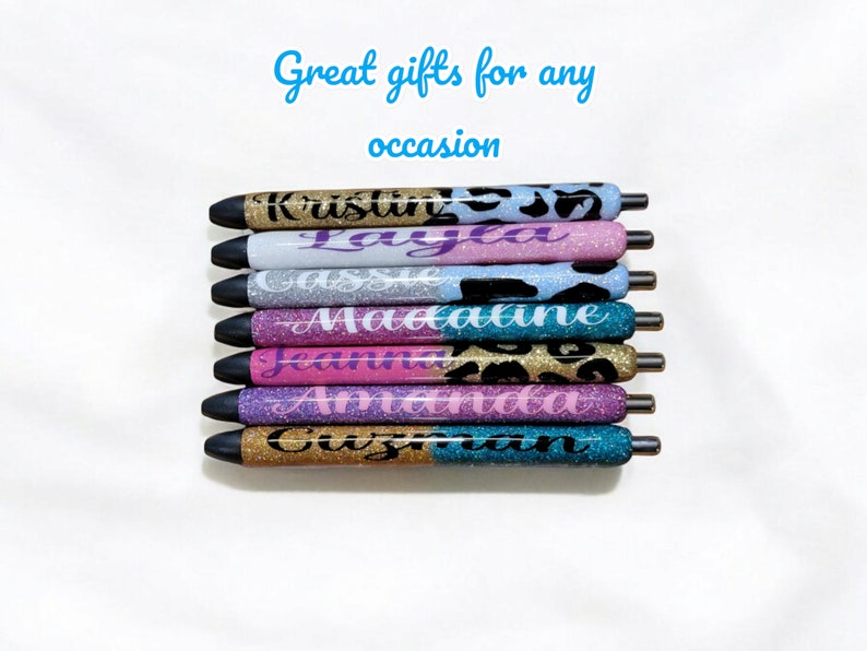 Custom glitter pens