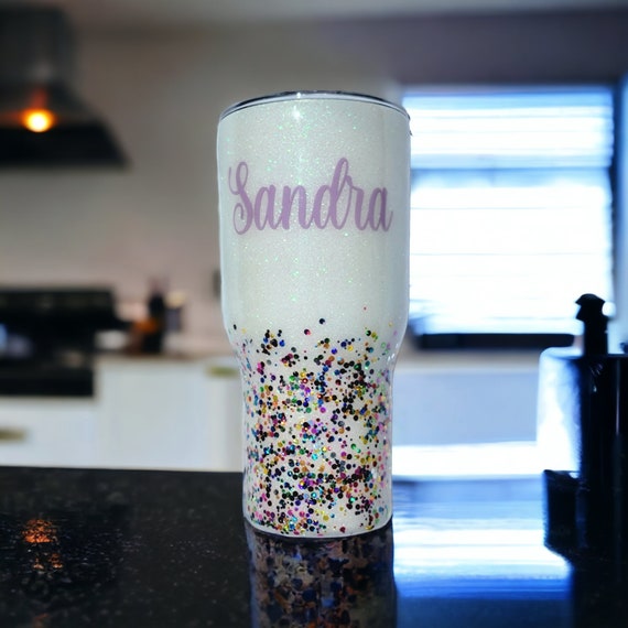 Confetti glitter tumbler, custom epoxy tumbler, personalized gifts for Christmas