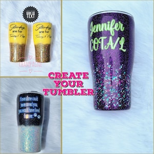 custom glitter tumblers