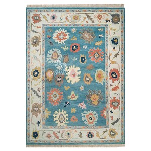 Handknotted Teal Oushak Rug | Ivory Accent Turkish Rug | Handmade New Area Rug for bedroom rug for living room rug for Kitchen 8x10 oushak
