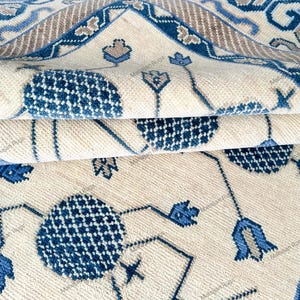 Beige Blue Turkish Oushak, Area Rug, Oushak rug, Handmade Wool Rug, Modern oushak ,Rug for Living room, Dark oushak rug, home decor rug,