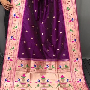 Pure Silk Banarasi Paithani Saree image 5