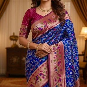 Patola Paithani Saree with Banaras Weaving Blouse ready