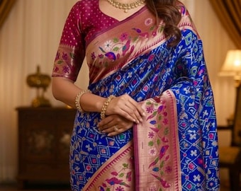 Maggam Work Blouse | Paithani Kalamkari Patola Saree Blouse | Hand