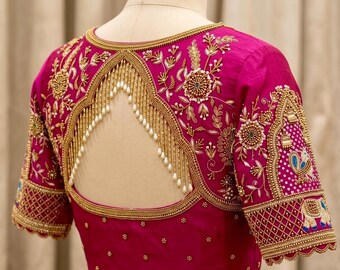 Handmade Zardosi Work Blouse - Made to Order Bridal Wear