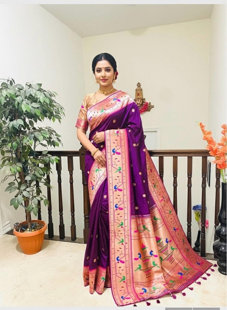 Pure Silk Banarasi Paithani Saree image 1