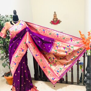 Pure Silk Banarasi Paithani Saree image 2