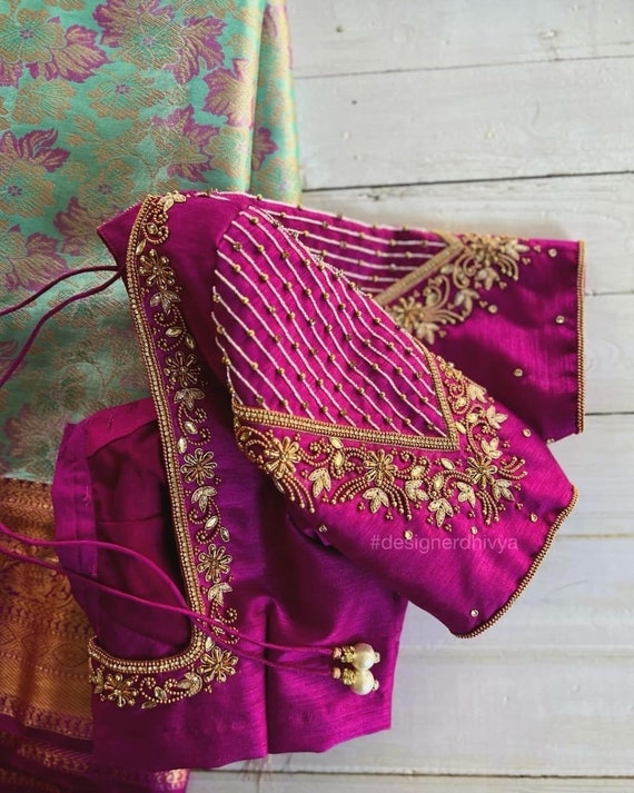 Pearl work /Maggam work Blouse ready to wear