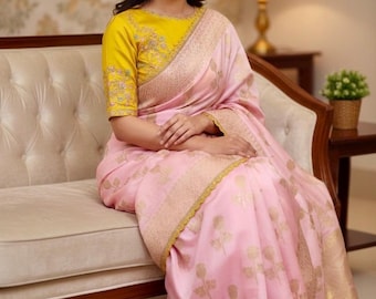 Banarasi Pattu Saree: Woven Border, Jardosi Blouse