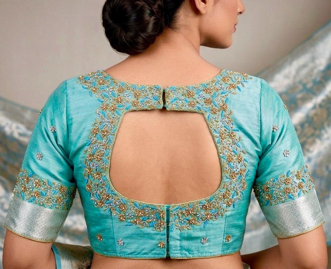 Handmade Gold Zardosi Blouse: Ready to Wear, Bridal Collection - Etsy