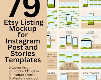 Etsy Listing Mockup Templates: Instagram Post & Stories in Canva