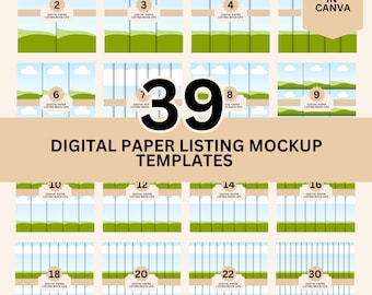 39 Digital Paper Mockup Templates: Seamless Pattern Listing (Digital Download)