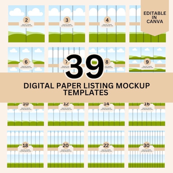 39 Digitales Papier Mockup-Vorlagen Digitales Papier Mockup-Vorlagen Digitales Muster Mockup Digital Paper Listing Mockup-Vorlagen