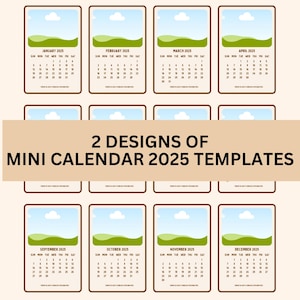 Mini Calendar Templates 2025 Printable Mini Calendar Templates 2025 Editable Desk Calendar Templates Aesthetic Calendar Template 2025