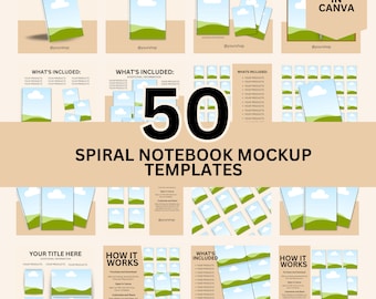 Spiral Notebook Mockup Vorlagen: Bearbeitbare Cover Designs