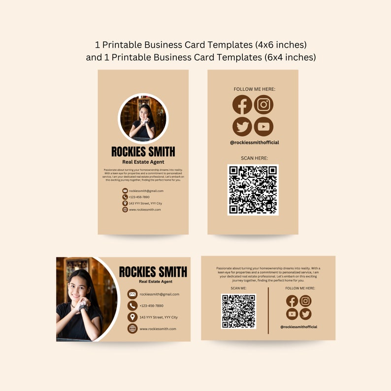 Printable and Digital Business Card Templates Electronic Business Card