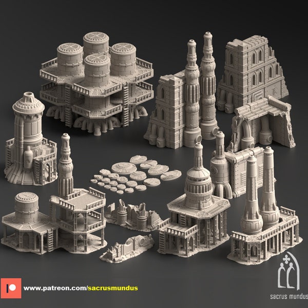 Urban Industrial Ruins Tabletop Terrain I Damochles Industrial Ruins I By Sacrus Mundus