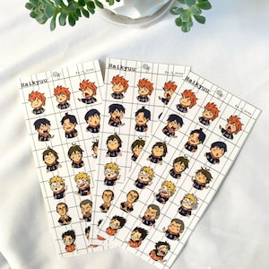 Mini Haikyuu Emoji Character Sticker Sheet