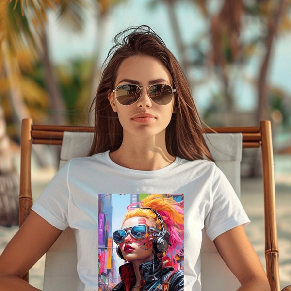 Cyber Girl Tee, Unisex T-shirt, Summer Time Shirt, Beach Outfit, Girls Trip, Ladies Shirt, Gift for Boss, Summer Comes, Birthday, Oversized