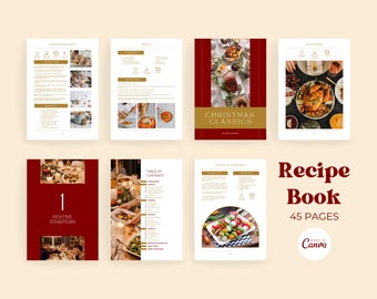 Christmas Recipe Book | Recipe Book Template | Cookbook Template | Digital Recipe Book | Family Recipe | Canva Templates
