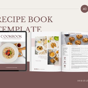 Recipe Book Template | Cookbook Template | Family Recipe Book | Digital Cookbook | Ebook Templates | Canva Templates