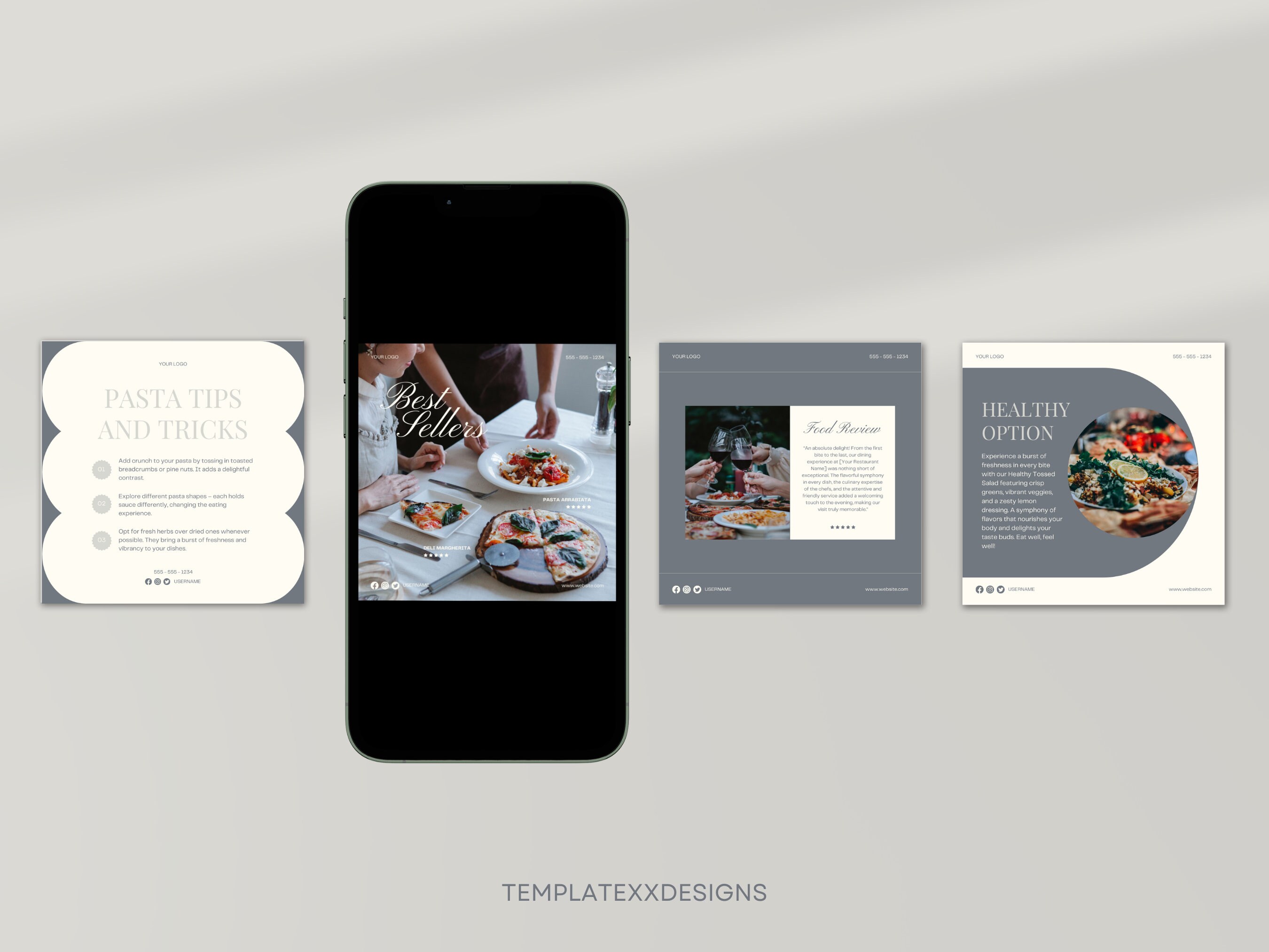 Restaurant Instagram Post Template | Restaurant Branding Kit | Business ...