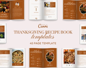 Thanksgiving Recipe | Recipe Book Template | Cookbook Template | Digital Recipe Book | Family Recipe | Editable Recipe Template