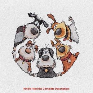 Diseño de archivo de bordado a máquina para amantes de los cachorros de Dogs Squad Ring