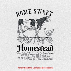 Borduurpatroon voor de Homestead Farm machine | Grappige vintage quote | Digitaal patroon, direct te downloaden