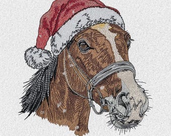 Christmas Horse Embroidery Design