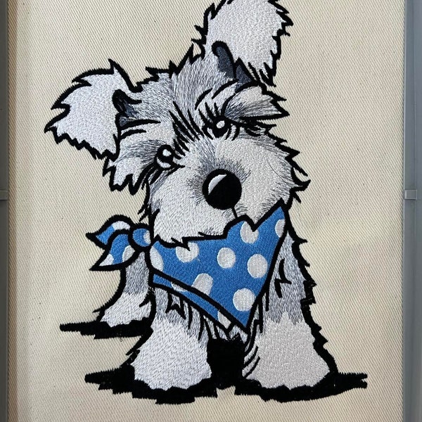 Schnauzer Hund Maschinenstickerei Design Schnauzer Stickdatei Design Hund Stickerei Muster Tier Muster Sofortiger Download PES DST DATEI