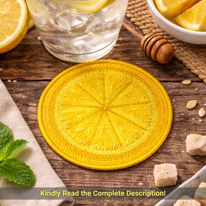 Lime ITH Coaster Machine Embroidery Designs Fruit Mug Rug Pattern Instant Download Embroidery Files
