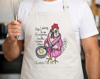 Funny Chicken Quote Machine Embroidery Design Kitchen Humor Chef Saying Instant Download PES DST Files-