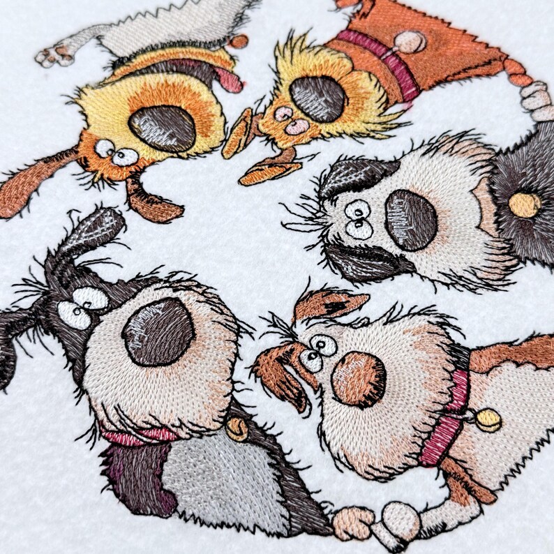 Dogs Squad Machine Embroidery Design