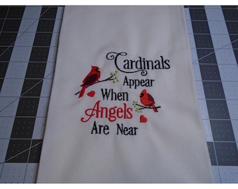 Cardinal Angels Machine Embroidery | Memorial Bird Quote Digital Pattern Instant Download