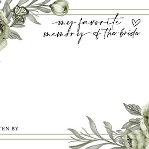Cartes de voeux et de conseils pour la douche nuptiale - Souvenirs de mariage